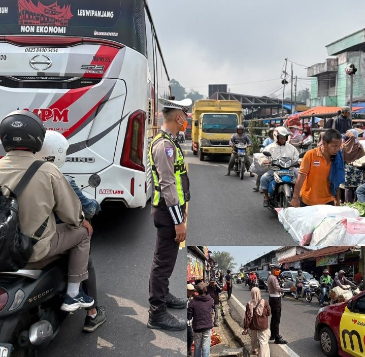 Satlantas Polres Padang Panjang Pastikan Kelancaran Arus Lalu Lintas di Pasar Tumpah Koto Baru