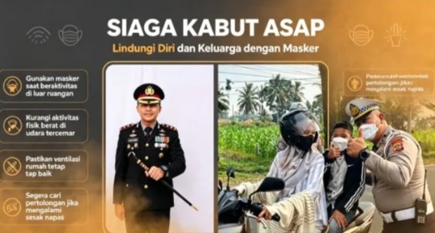 Kabut Asap Memburuk, Polres 50 Kota Imbau Warga Pakai Masker dan Batasi Aktivitas  di Luar  Rumah