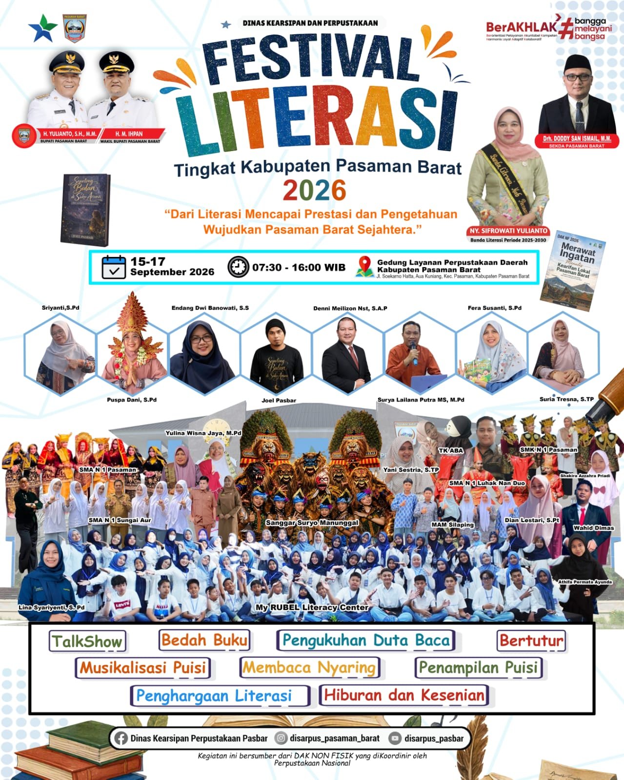 Festival Literasi Tingkat Kabupaten Pasaman Barat 2026 Resmi di Gelar, Dorong Masyarakat Mencapai Prestasi Melalui Pengetahuan