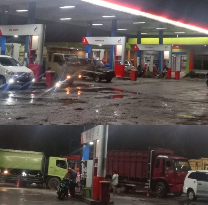 Antrian Pengisian BBM di SPBU Ujung Gading Diduga Picu Kemacetan Panjang, Terlihat di Jalan Lintas Menuju Simpang Empat Kabupaten Pasaman Barat