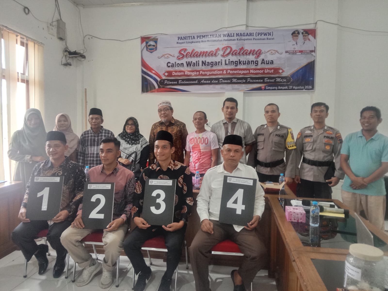 Empat Calon Wali Nagari Lingkuang Aua Kabupaten Pasaman Barat Resmi Miliki Nomor Urut Tahapan Pilwana diduga Semakin Memanas